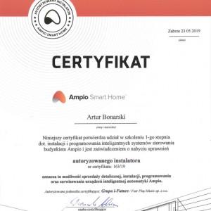 certyfikat ampio smart home dla Artur Bonarski